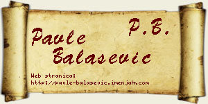 Pavle Balašević vizit kartica